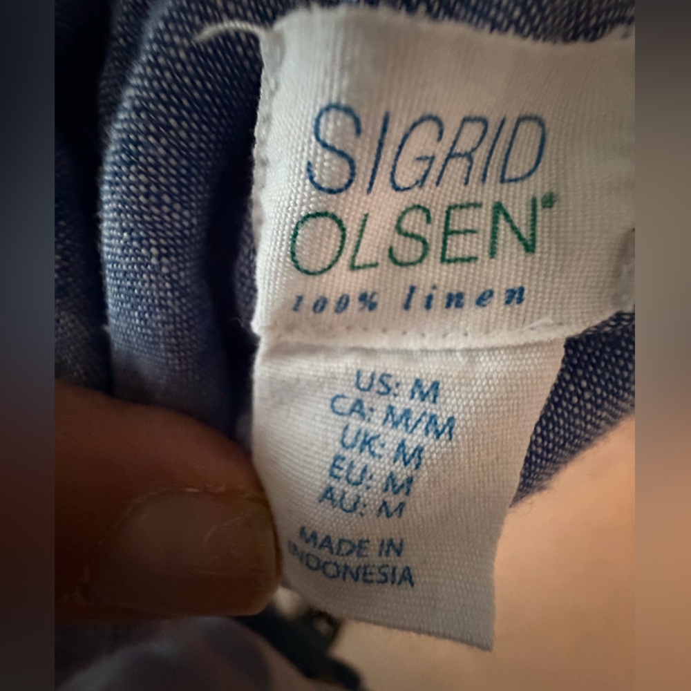 Sigrid Olsen Blue linen shirt dress - Picture 6 of 6